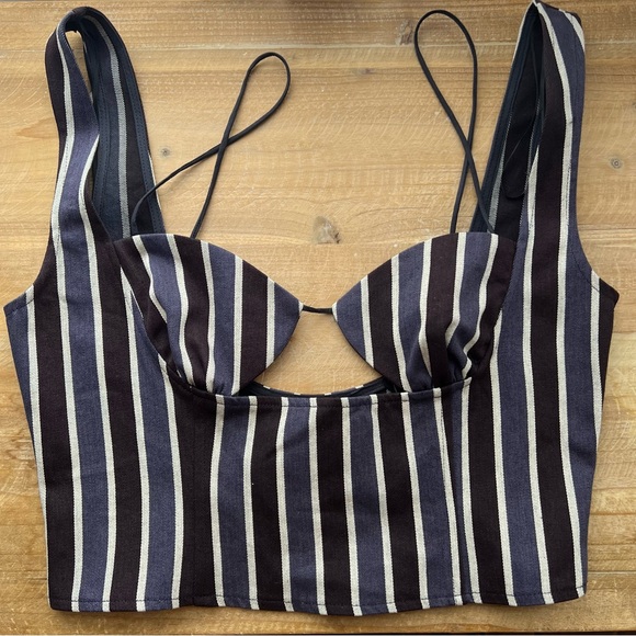 New LIONESS Odette Stripe Top Size Medium AU - Picture 2 of 8